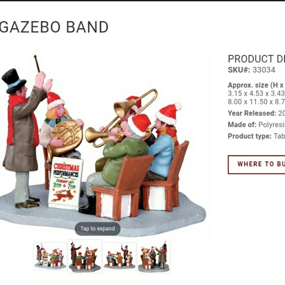 Lemax Christmas Village Gazebo Band - Retired